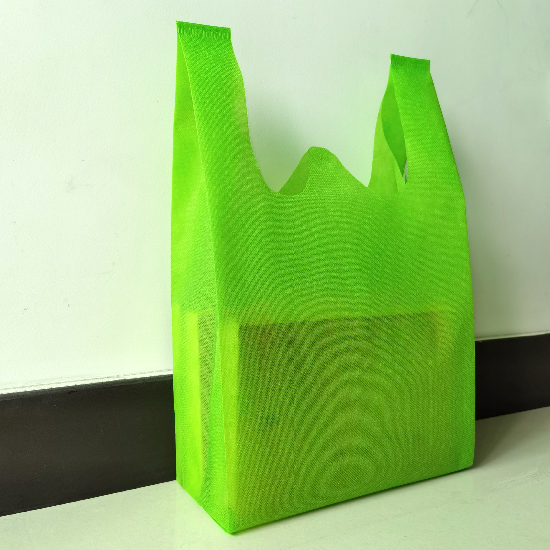 现货环保无纺布背心袋 超市购物外卖宣传手提袋批发 可做其他规格