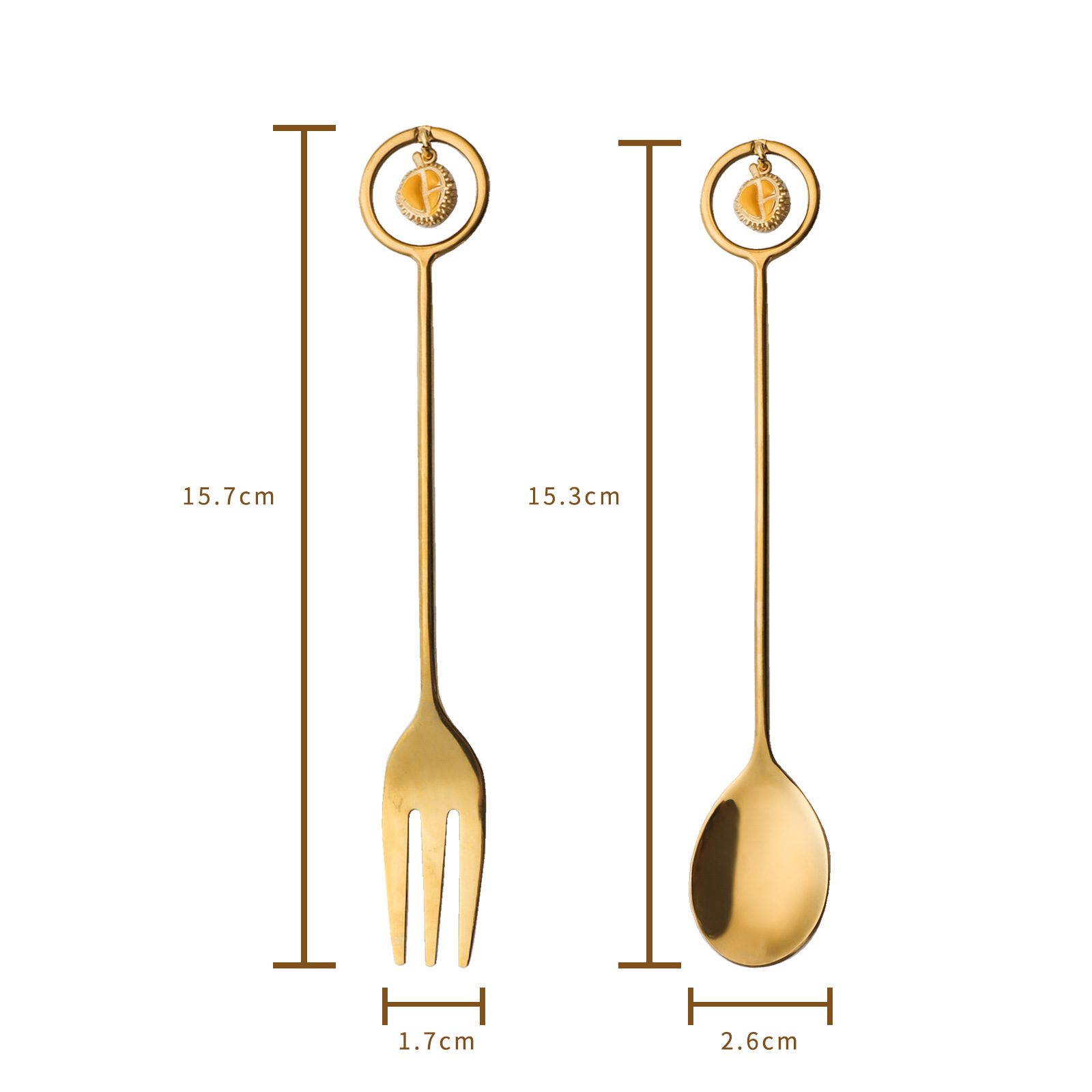 304 Stainless Steel Tableware Creative Design Durian Forget-Return Pendant Dessert Coffee Spoon Fork Factory Wholesale Spot