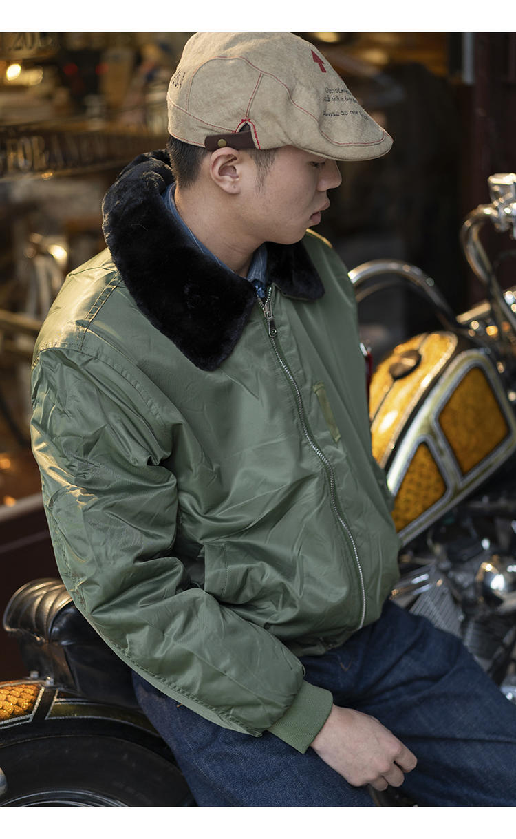 诺曼龙美式军装 空军b15玛丽莲梦露同款冬飞行员夹克冬男友风情侣