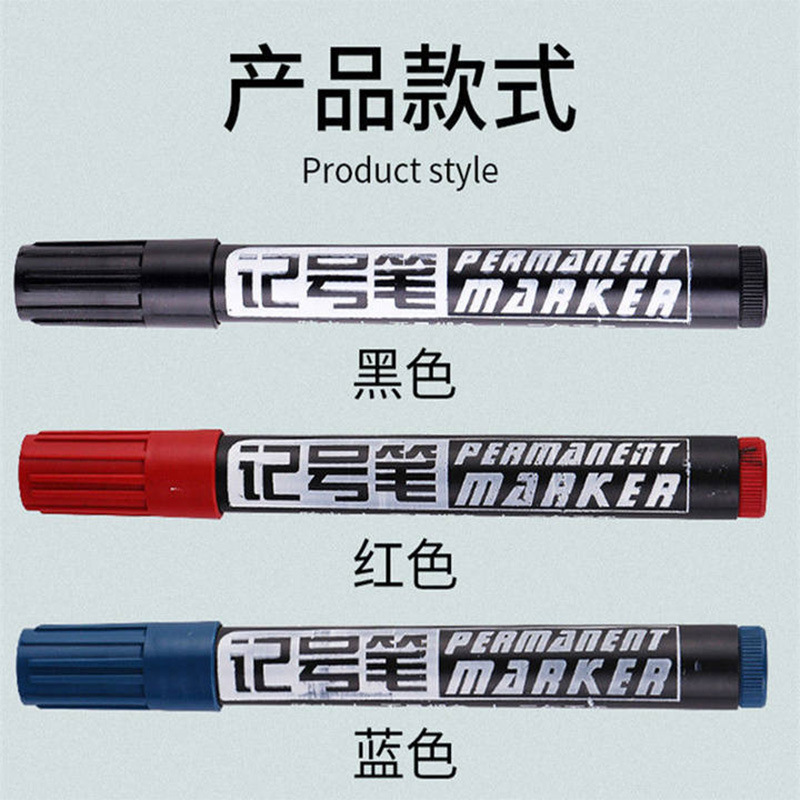 Student Office Oily Ink Marking Pen Black Rough Head Waterproof Large Capacity Express Logistics Art Double-Headed Pen