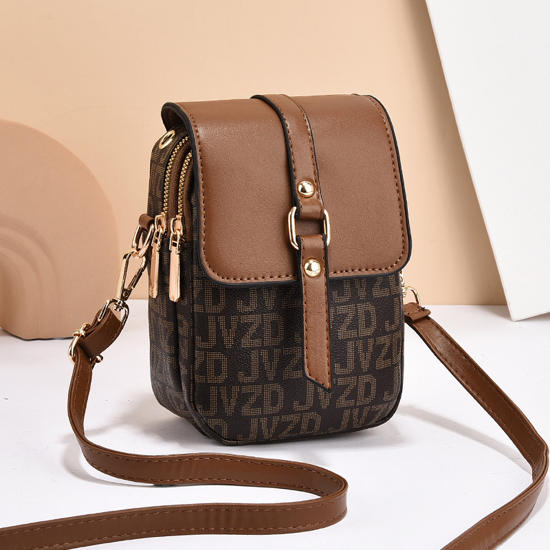 Factory Direct Sales Trendy Women‘s Bags Fashion Casual Soft Leather Mobile Phone Bag Western Style Crossbody Shoulder Bag One Piece Dropshipping