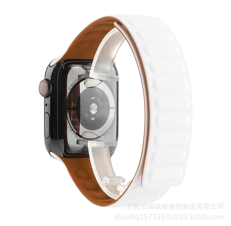 Factory Spot Suitable for Apple Watch Band AppleWatch Ultra49mm Magnetic Return Ring Silicone Strap