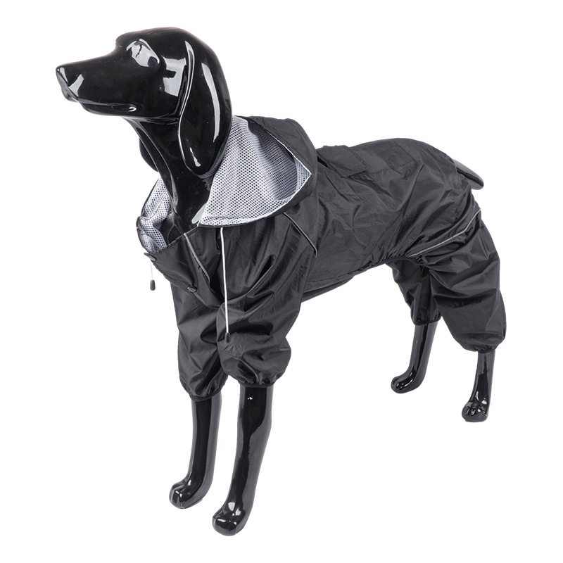 Pet Raincoat Dog Four-Corner Reflective Hooded Raincoat Cape-Style Large Dog Clothes Pet Dog Dog Raincoat All-Inclusive