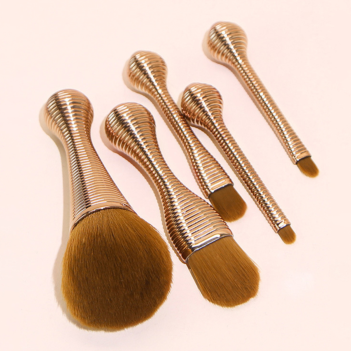 Makeup Brush Mini Makeup Brush 5 New Bronze Thread Makeup Brush Suit Blush Brush Powder Foundation Brush Eye Shadow Brush