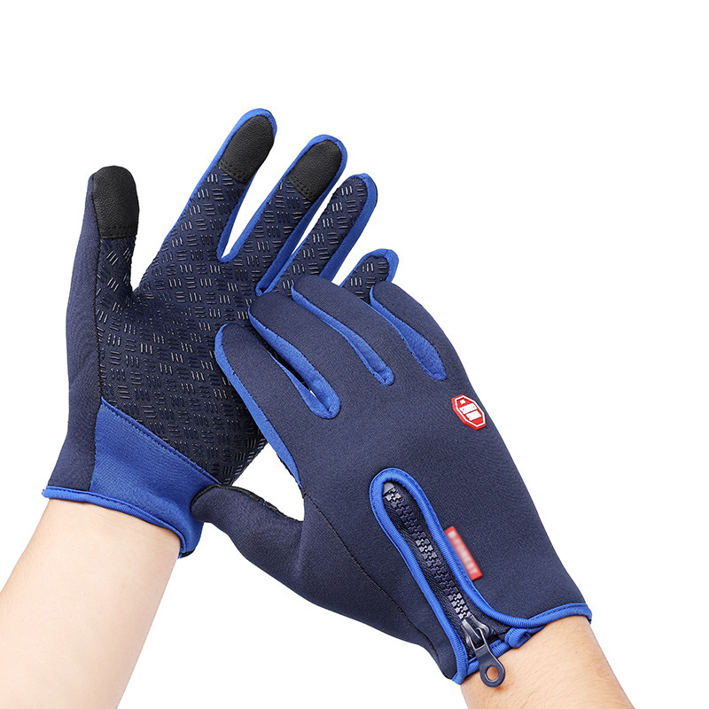 Windproof Gloves Winter Bicycle Warm Touch Screen Water Cycling Fixture Outdoor Velvet Cold Protection Ski Touch Screen Gloves