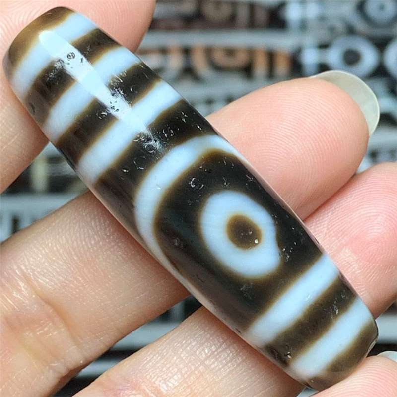 一物一图天然缠丝玛瑙真品马蹄纹包浆白化至纯路天珠吊坠男女饰品