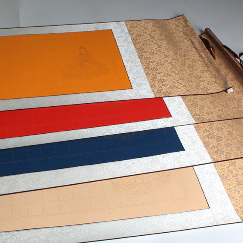 心经手卷挂轴卷轴竖挂心经空白手卷心经宣纸手卷佛教黄万年兰