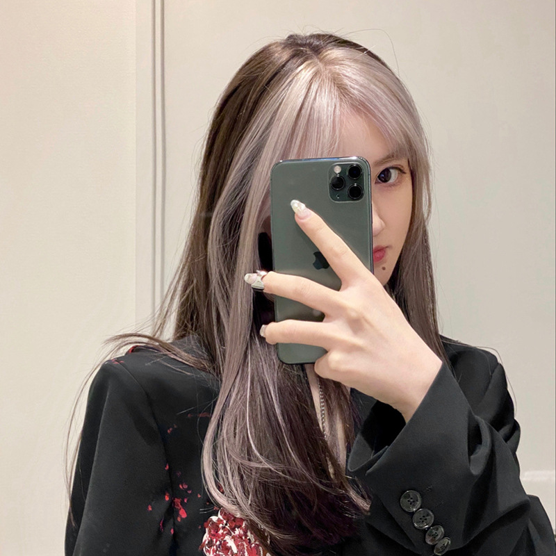 刘海挂耳染网红女团jennie同款刘海挑染假发 定制-阿里巴巴