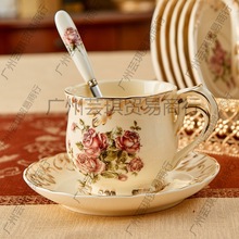 咖啡杯陶瓷欧式小奢华宫廷精致咖啡杯套装6件套杯碟复古礼盒