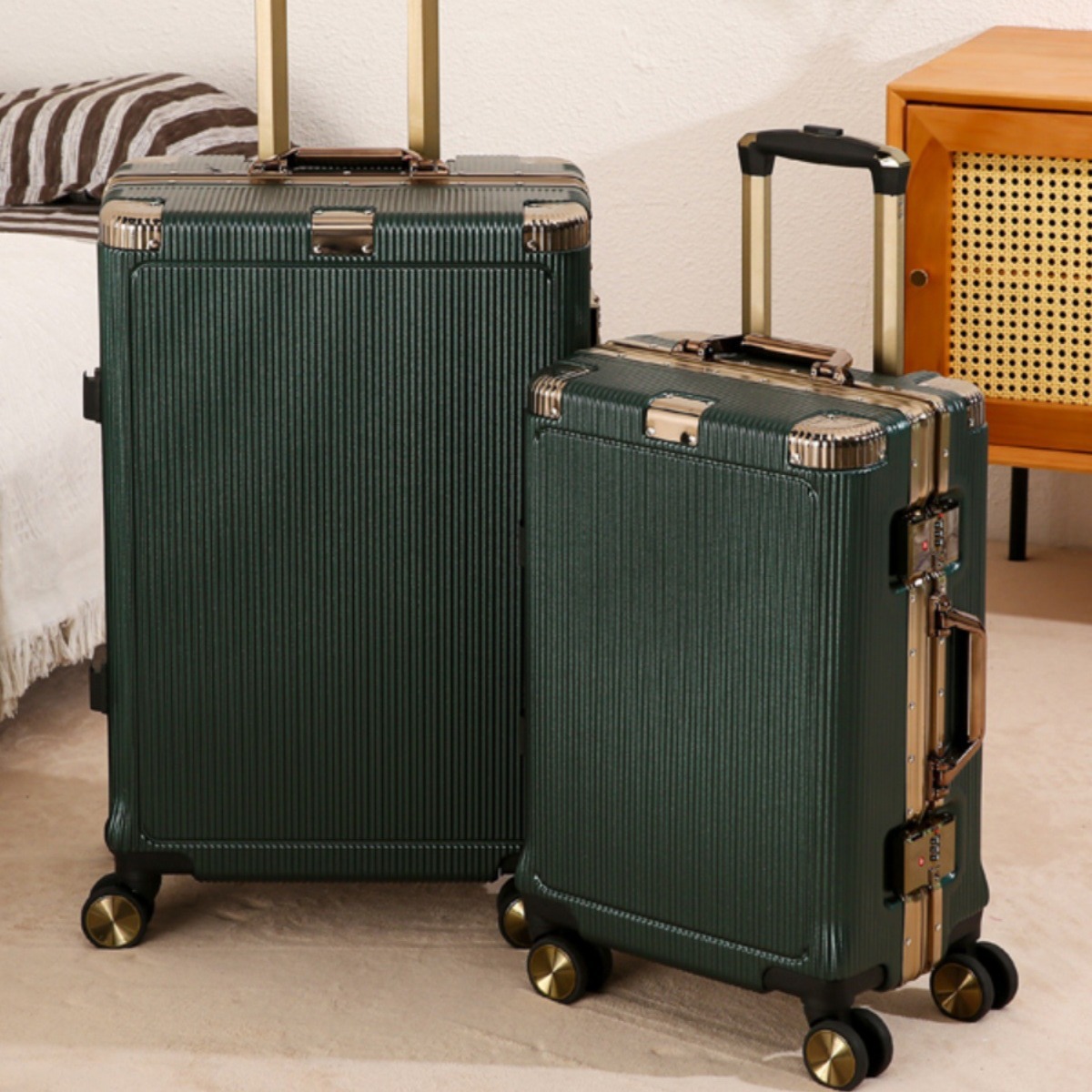 m行李箱女2024新款高颜值静音万向轮20寸登机男铝框耐用旅行拉杆