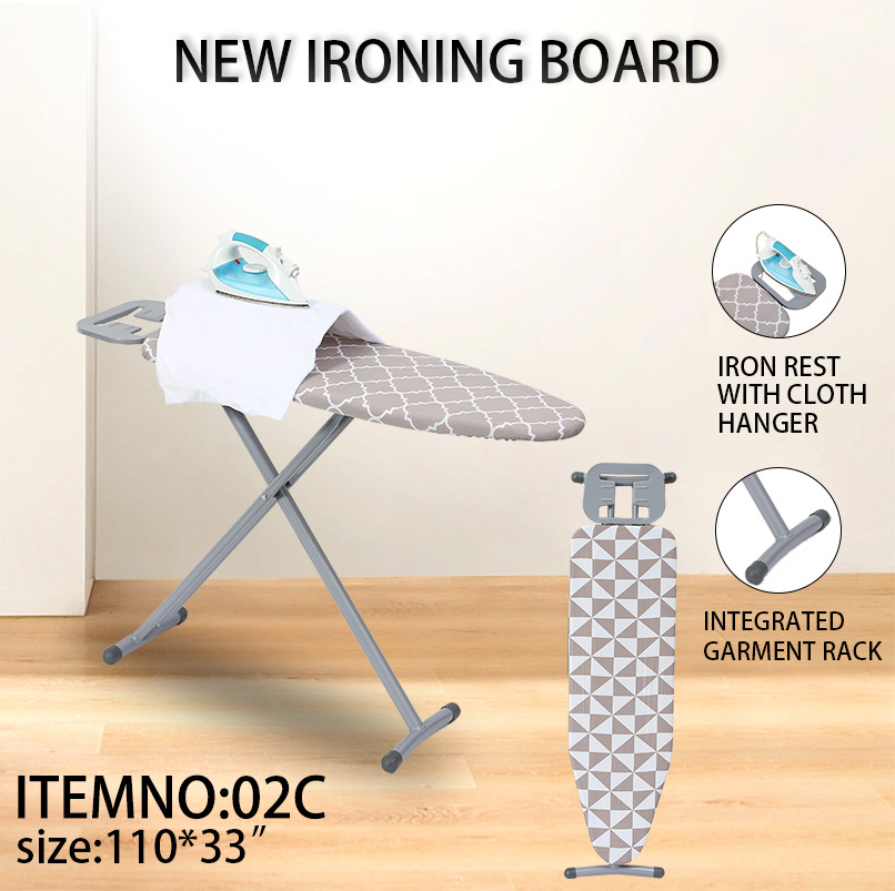 New Colorfast Square Tray Folding Ironing Board Home Stable Extended Iron Board Factory Spot Wholesale