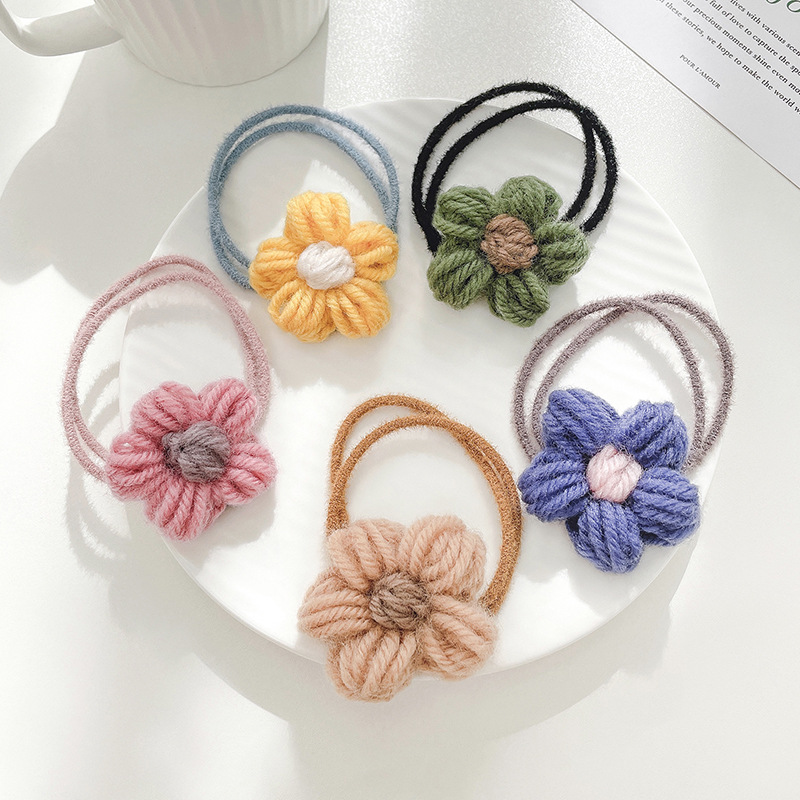 毛线编织头绳