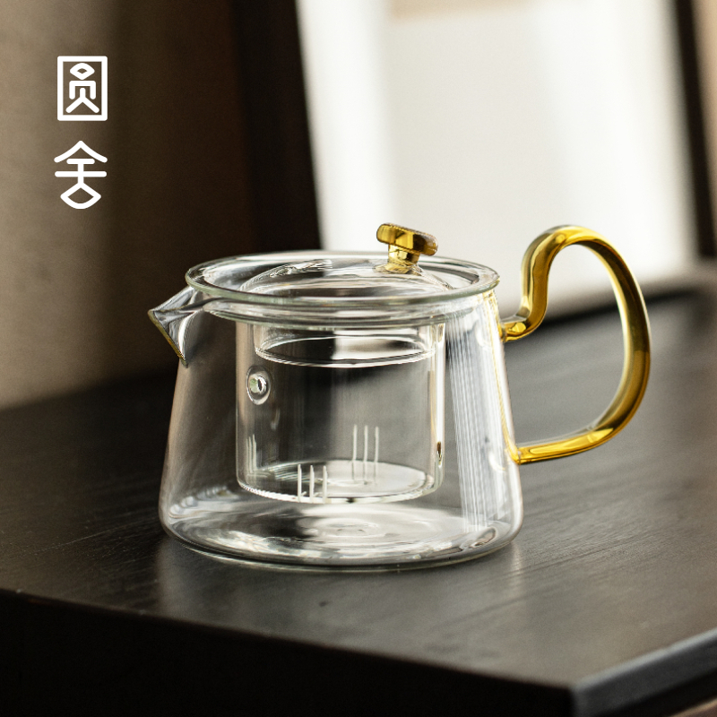 1n泡茶壶家用玻璃茶具套装耐高温沏煮茶器过滤茶水壶小茶壶一人用