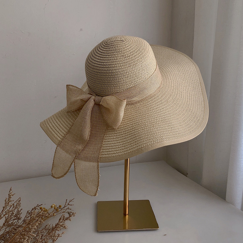 Oversized Brim Straw Hat Women's Summer Sun Protection Big Brim Hat Seaside Bow Beach Hat Sun Hat Sun Hat