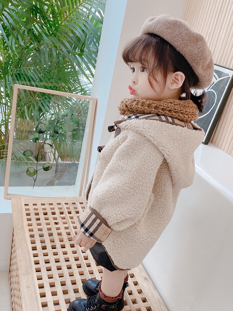 21冬季新款儿童外套然小然 幼萌颗粒绒女童童装 实体直播一手货源