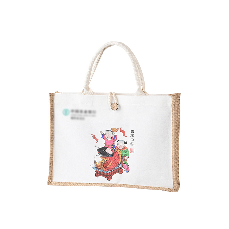 Sack Custom Blank Canvas Stitching Sack Diy Jute Bag Non-Printed Linen Bag Wholesale