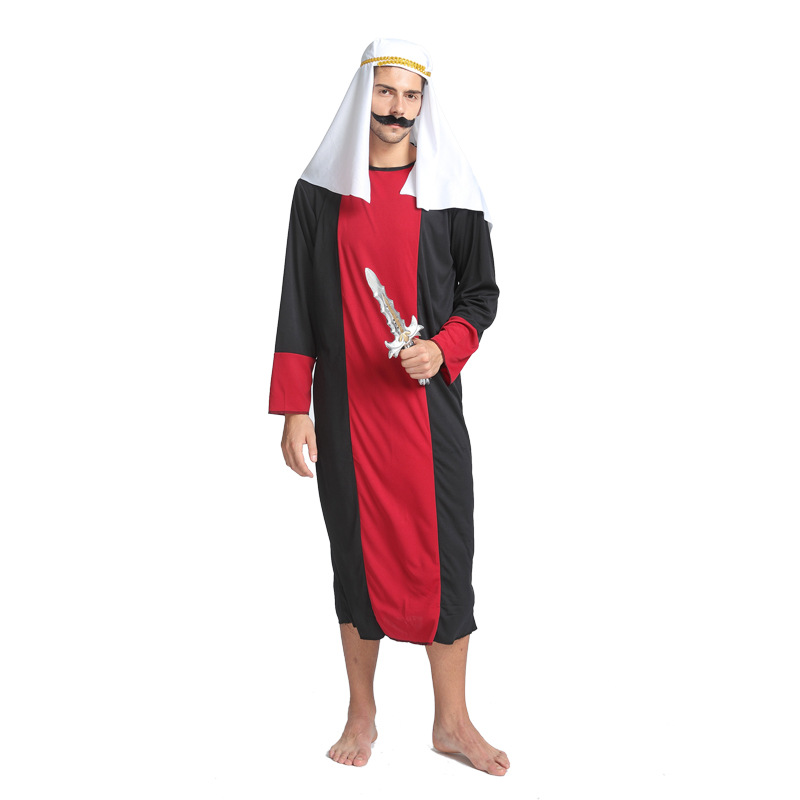 万圣节阿拉伯帽子道具迪拜王子帽子神秘人黑客阿联酋白色帽子