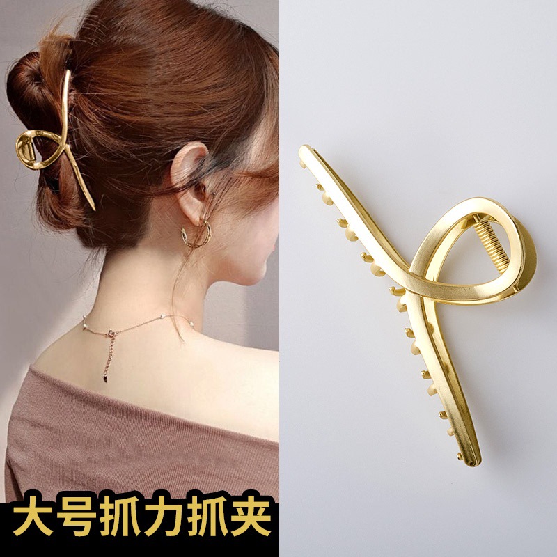 金属头发抓夹大号洗澡抓夹优雅气质鲨鱼夹女生发尾夹简约盘发夹子