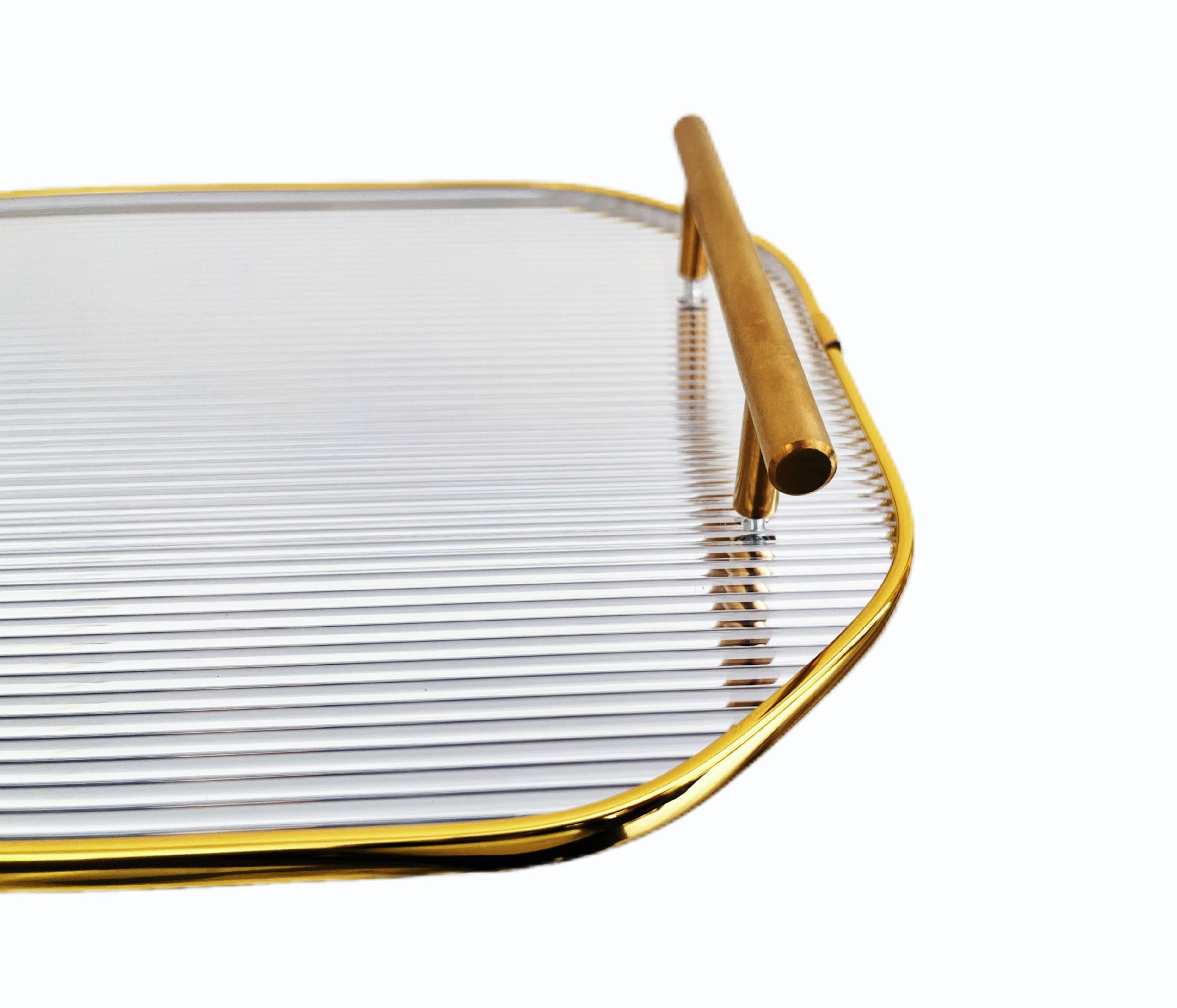 Acrylic Tray Decorative Band Handle Ins Serving Tray for Hotel Restaurant Kitchen Living Room and Bathroom