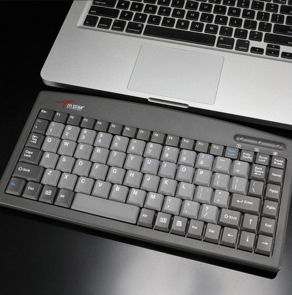 小袋鼠ds-9827笔记本键盘ps/2圆口工控机有线键盘usb小键盘工业