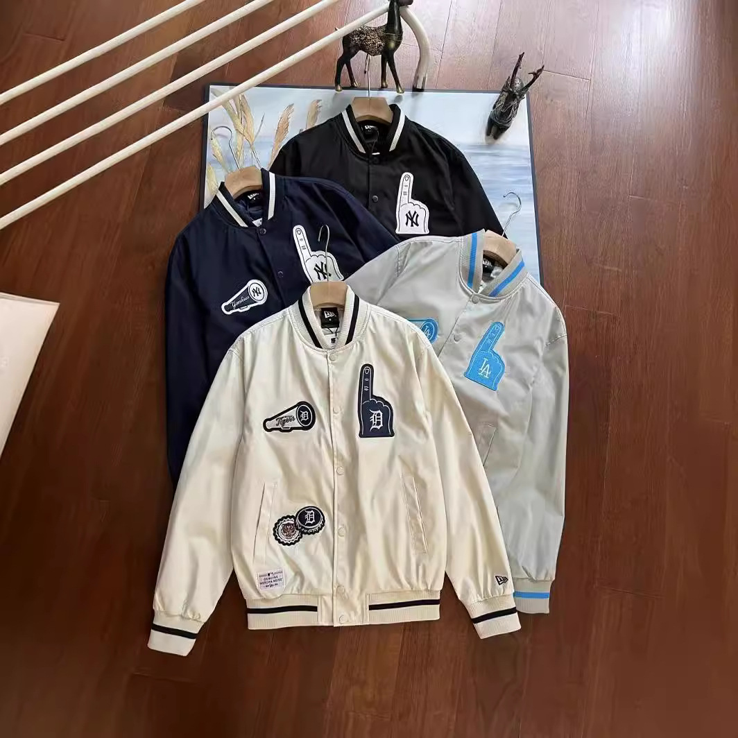 休闲夹克运动款新款春ins潮 mlb外套徽章刺绣男女情侣同款棒球服