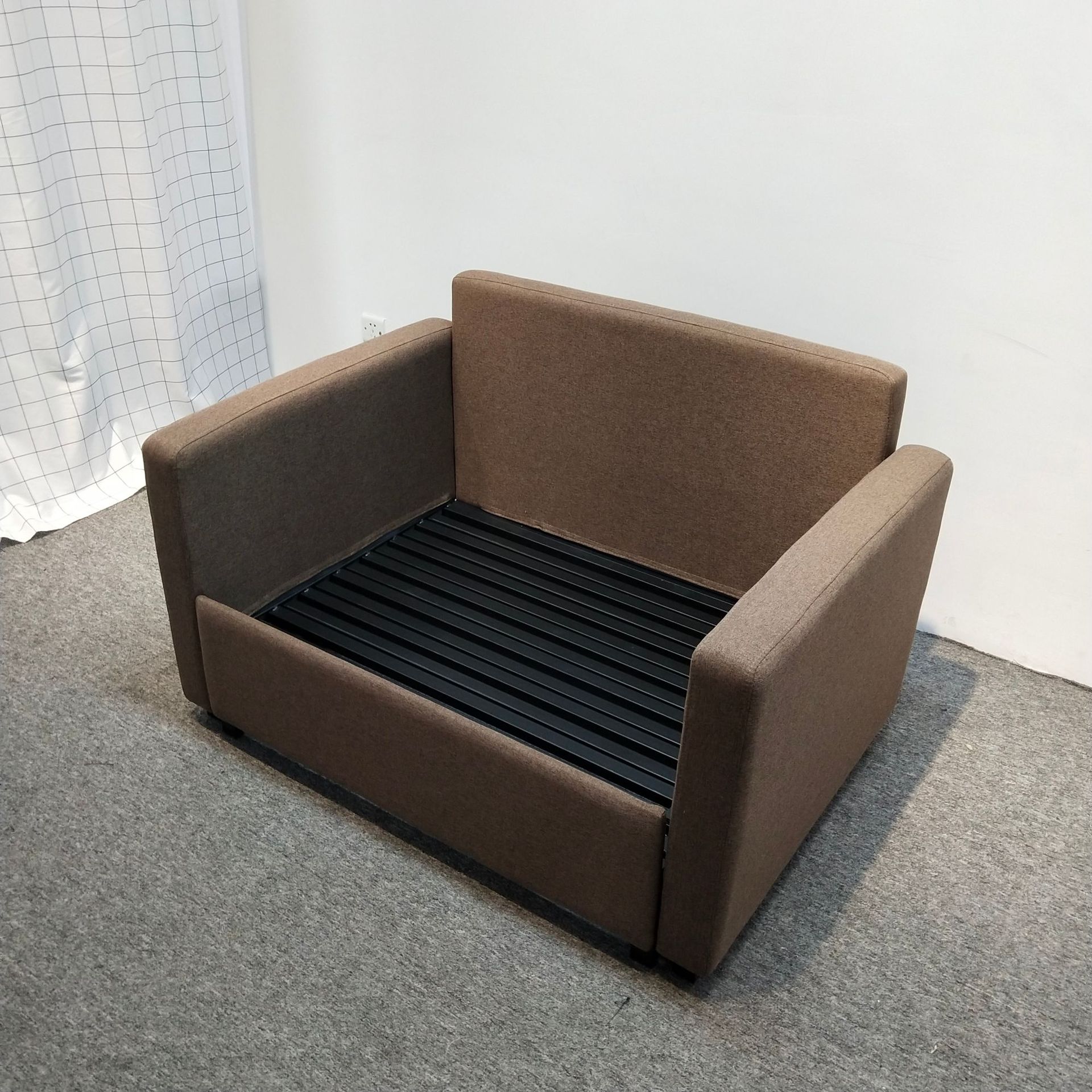 多功能两用沙发床金属框架铁艺书房办公酒店公寓单人位折叠沙发床