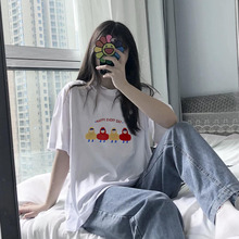春季2023年新款卡通印花减龄洋气女装短袖t恤宽松百搭打底衫上衣