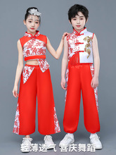 儿童喜庆演出服中国梦娃幼儿园盛世欢腾秧歌舞蹈腰鼓打鼓服装批发