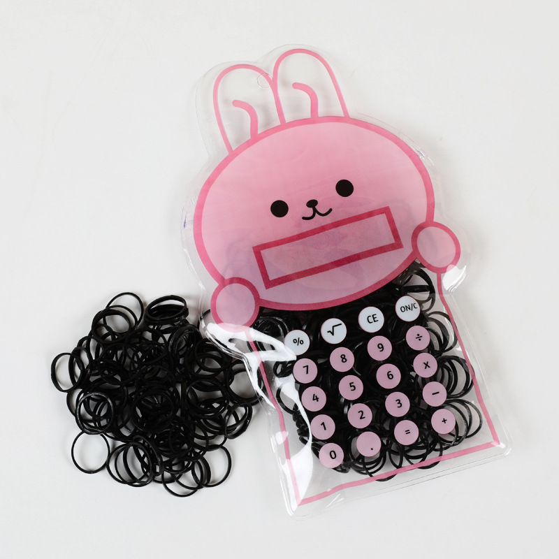 Cute Button Rabbit Bag Small Rubber Band Strong Pull Continuous Hair Band Korean Style Baby Hair Tie Disposable Rubber Band Wholesale