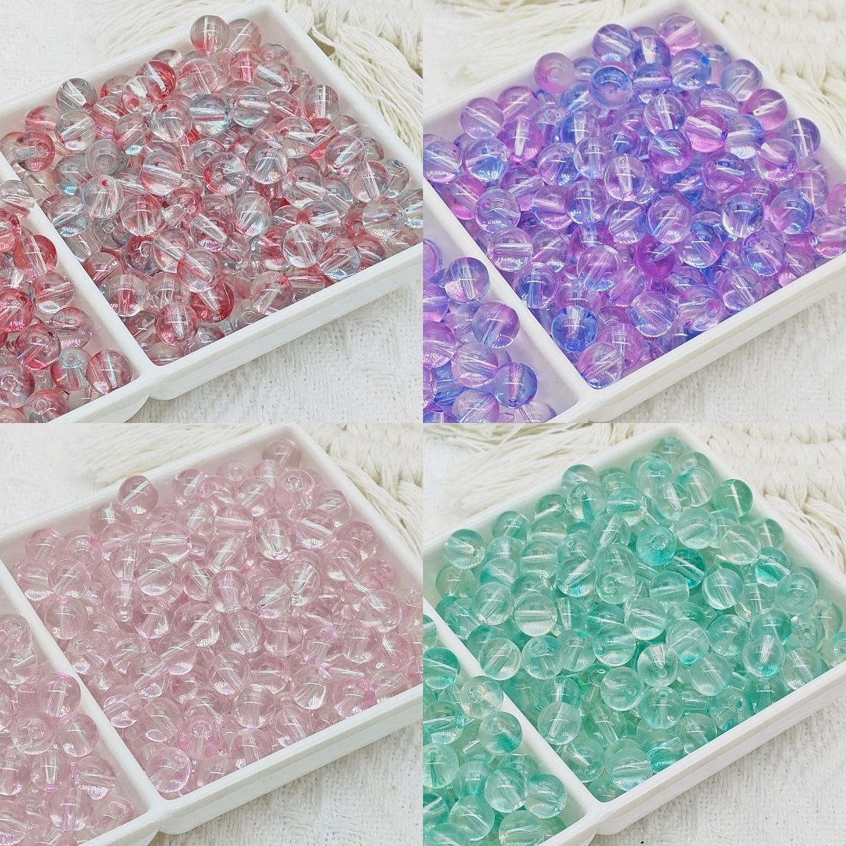 8mm10mm glass beads summer dream jelly double matching round beads colorful loose beads diy beaded jewelry accessories wholesale