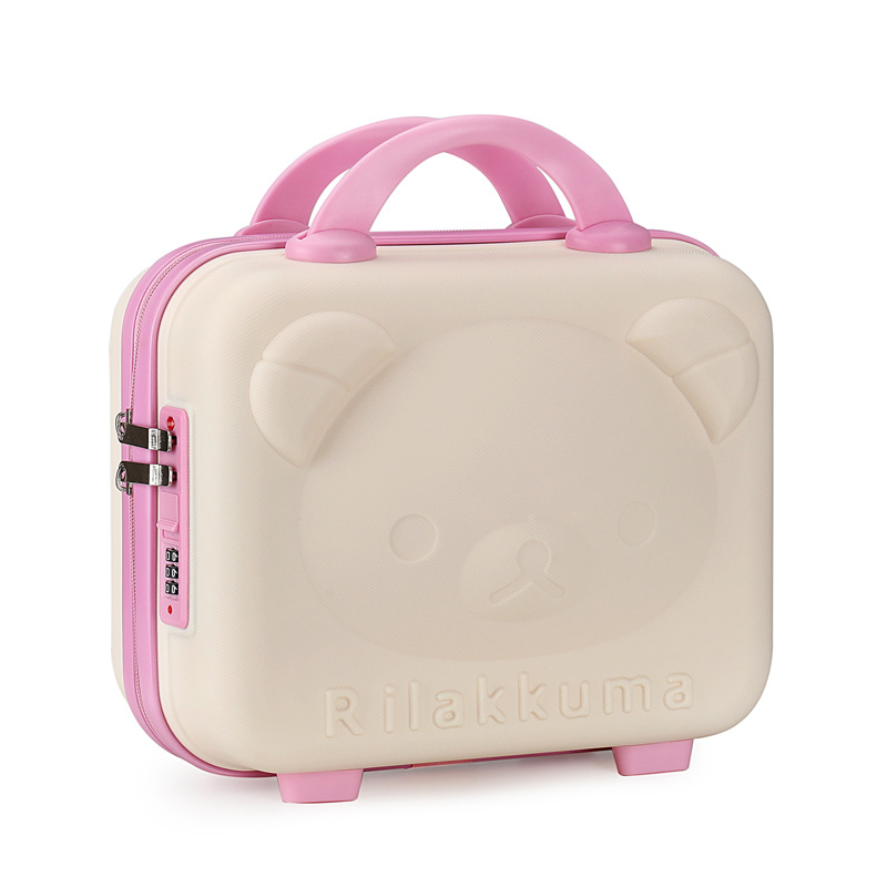 Luggage Cosmetic Bag Cartoon Hanging Portable Cosmetic Case Suitcase Gift Children's 14-Inch Cute Bear