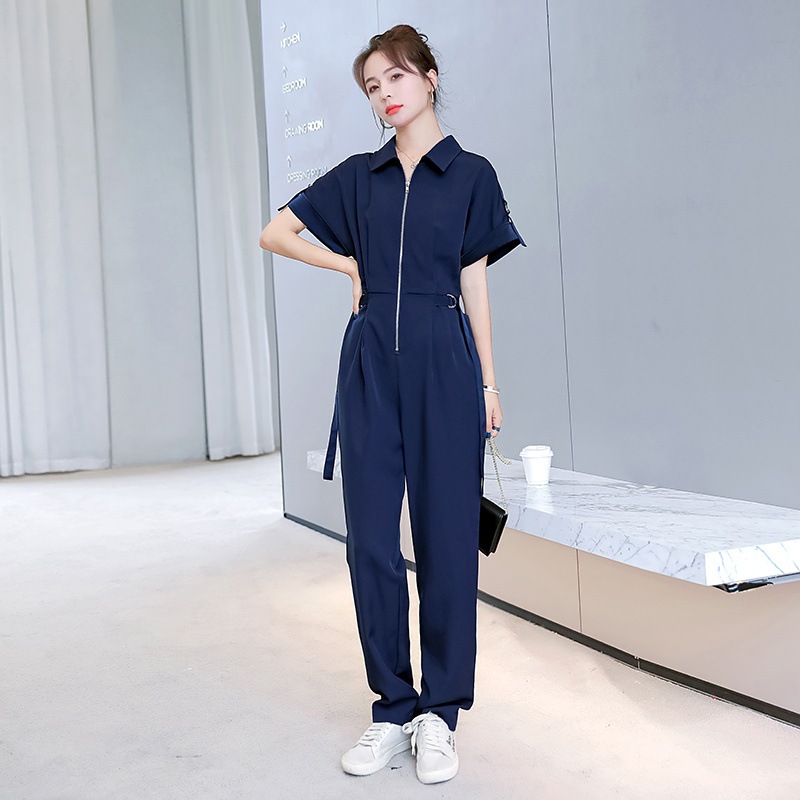 女士雪纺2022夏季炸街垂感拉链连体裤