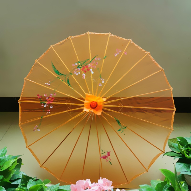 Dai Dance Umbrella Dai Girl Classical Dance Props Performance Umbrella Raw Silk Transparent Flower Umbrella Cheongsam Catwalk Kite Error