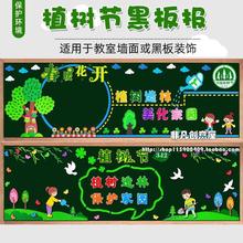 植树节黑板报环创主题幼儿园小学黑板装饰布置墙贴教室一年级通用