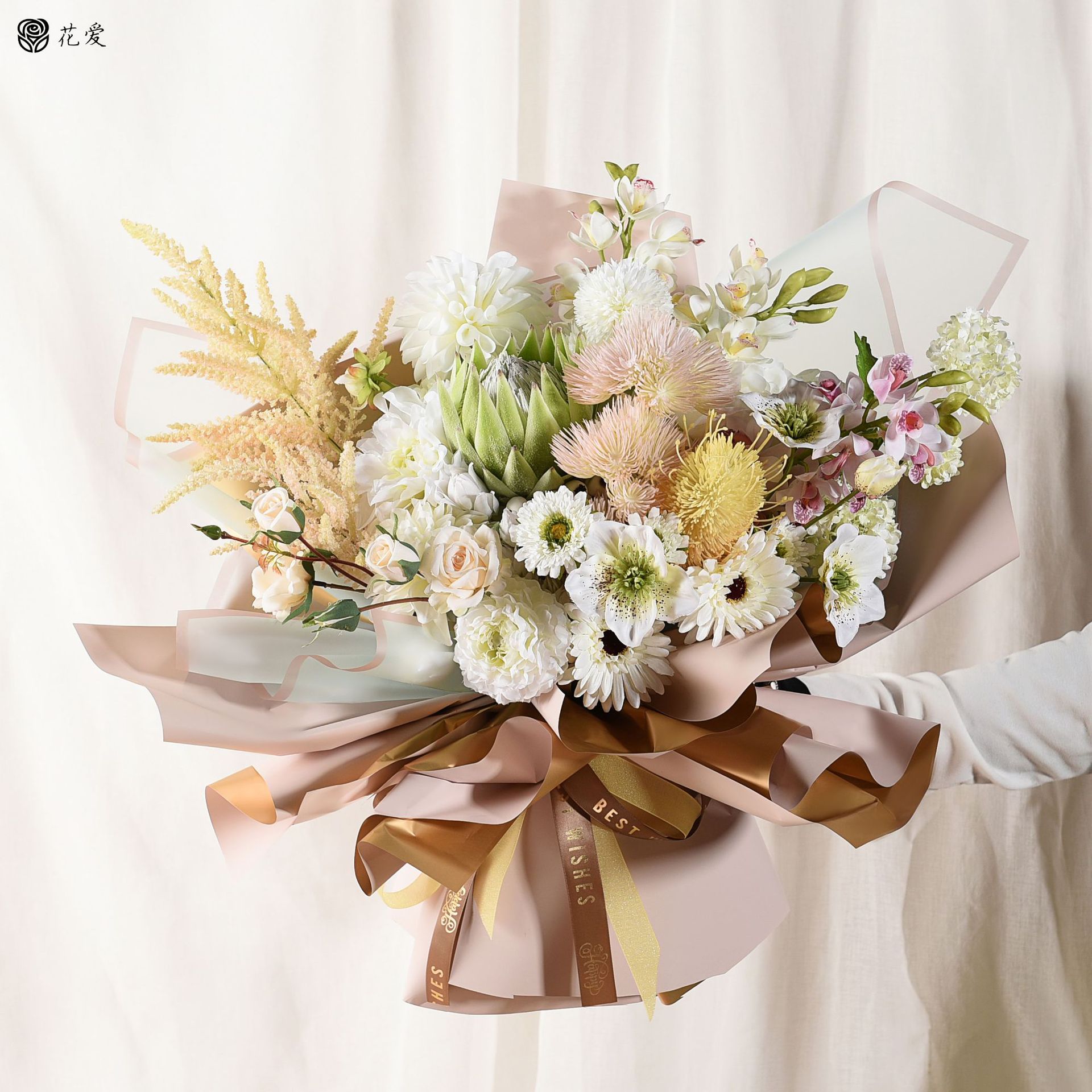 糖果球花束灯网红花爱糖果球鲜花束发光彩色小圆球 鲜花包装材料