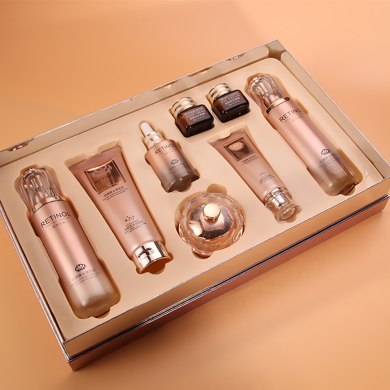批发视黄醇玻色因面部护肤套装全套紧致补水抗初老化妆品套盒正品