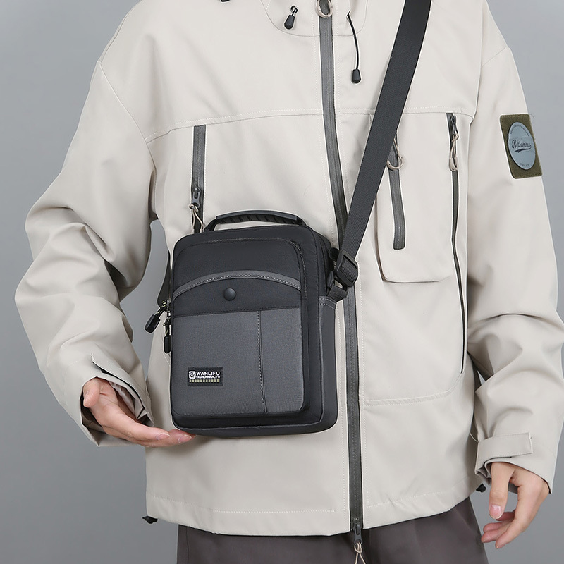 Cross-Border 2024 Winter New Men's Casual Fashion Men's Bag Outdoor One Shoulder Messenger Bag Large Capacity Shoulder Bag Tide