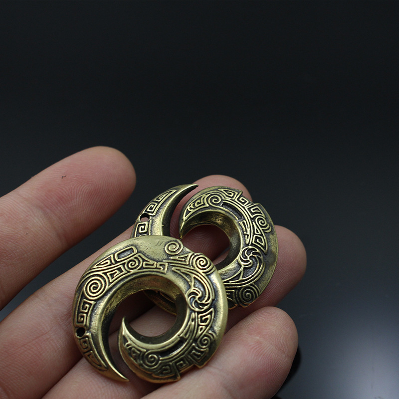 黄铜时来转转钥匙扣挂件复古铜环钥匙圈箱包配饰转运圆环工艺礼品