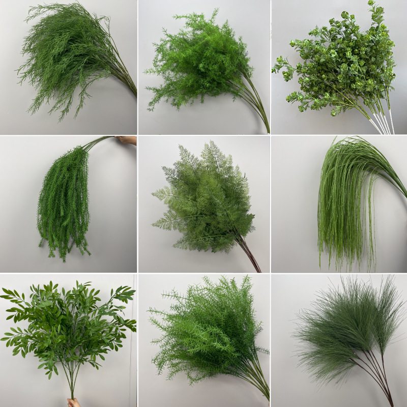 绿色系婚庆仿真花场景布置仿真绿植千层金龙须草芦荀草森系仿真花