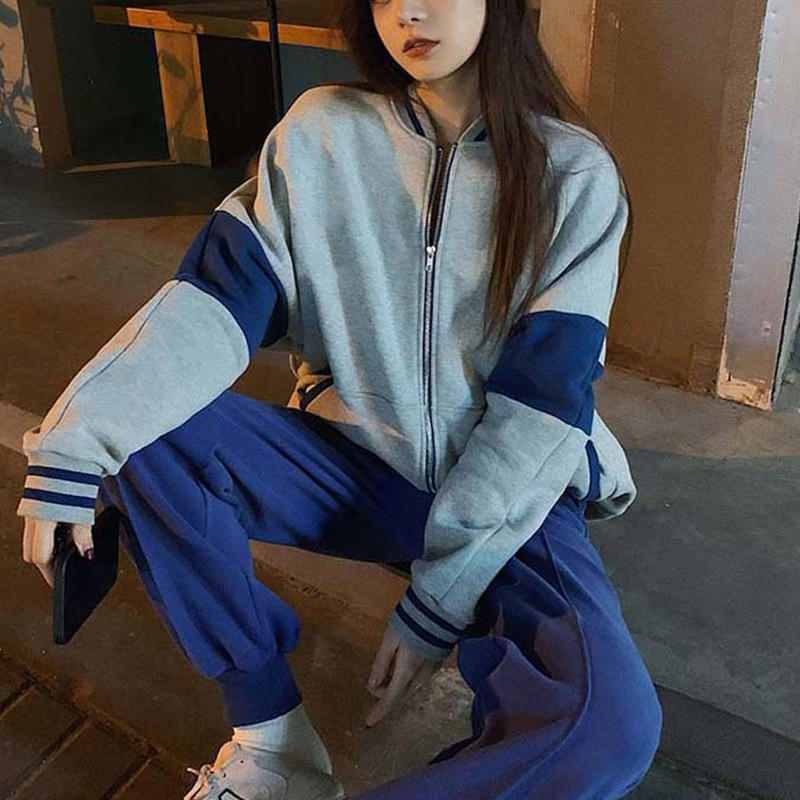 时尚运动套装女设计感港风chic卫衣卫裤两件套洋气减龄小个子穿搭