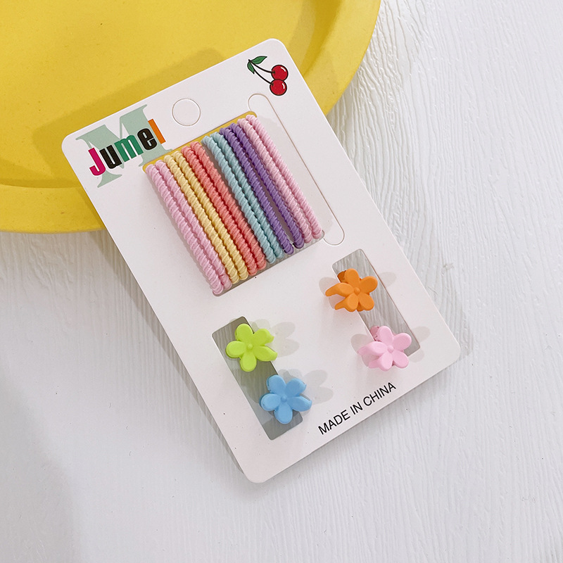 New Children's Basic High Elastic Color Hair Band Does Not Hurt Hair Fresh Hair Band Small Jaw Clip Suit