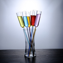创意沙滩杯鸡尾酒杯彩色玻璃香槟杯个性网红杯子组合套装酒吧 KTV