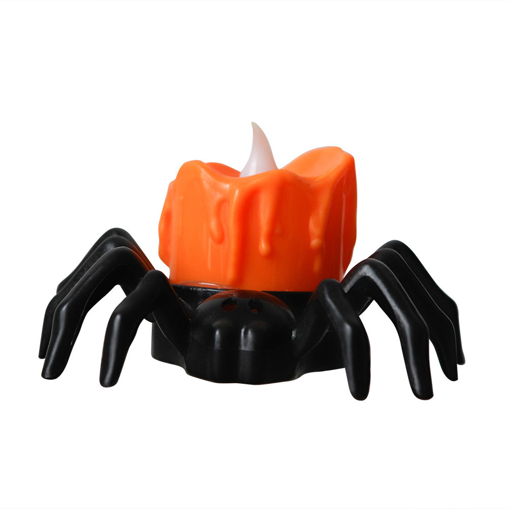 Halloween Pumpkin Lamp Atmosphere Layout Decoration Props LED Electronic Candle Light Luminescent Spider Small Night Lamp Ornaments