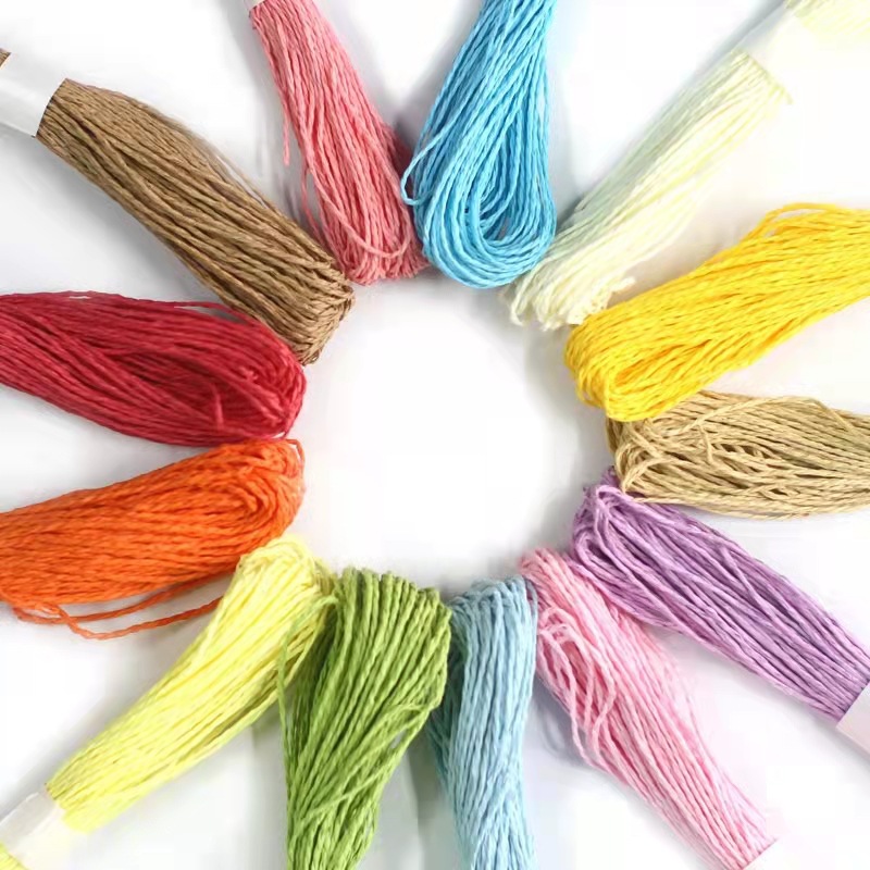 Factory Direct Supply 30 M Color Double Strand Paper String DIY Hand-Woven Fabric Large Quantity Knitted Craft