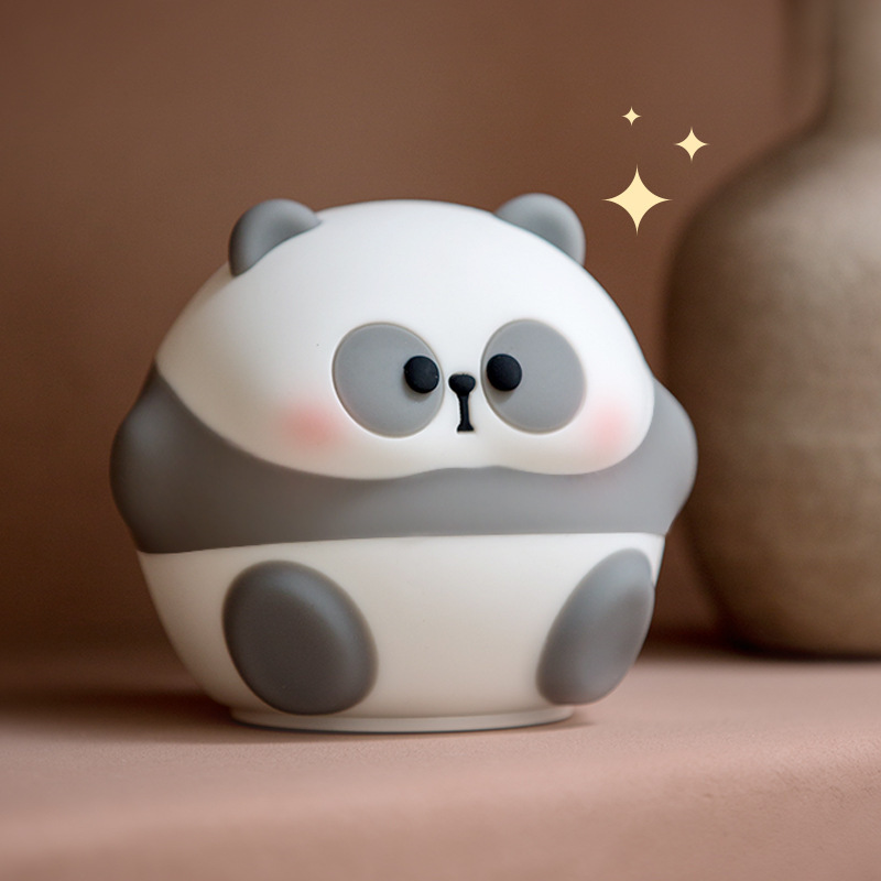 Mini Rake Teacher Night Light New Silicone Panda Rechargeable Bedside Sleeping Eye Protection Creative Cartoon Cute