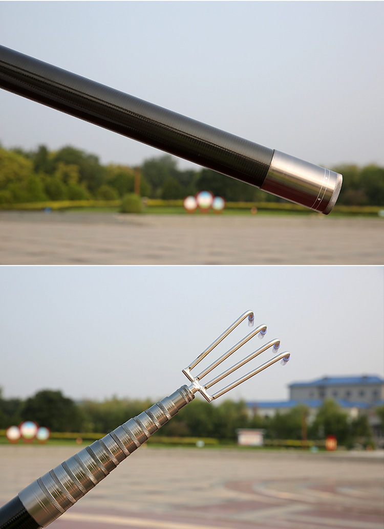 大物抄网竿捞鱼网兜碳素伸缩杆超硬3/4/5/6/10米割草打窝抄网杆