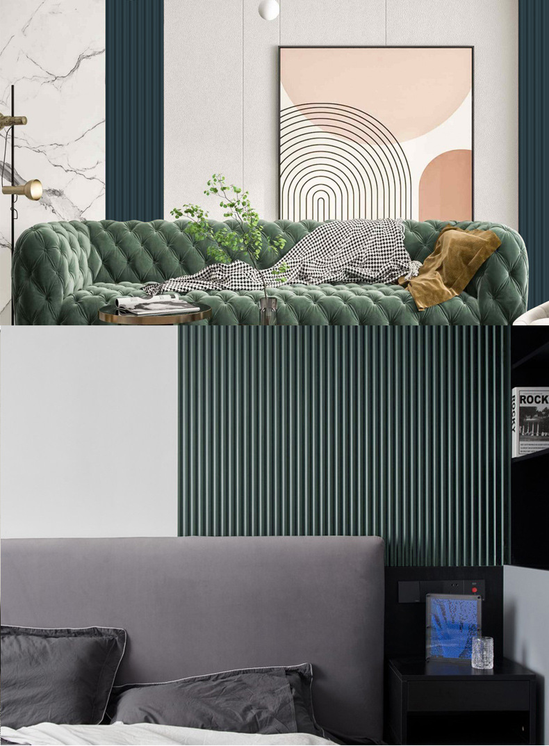 半圆弧形实木格栅波浪板沙发背景墙板卧室轻奢现代木饰面板硬包