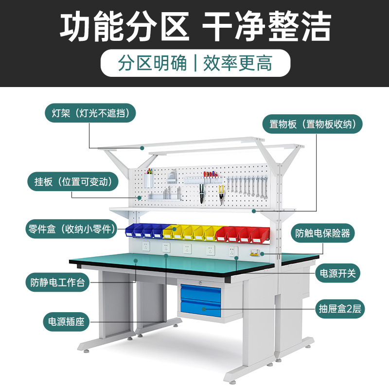 Factory Direct Supply Anti-Static Workbench Assembly Line Workshop Inspection Table Electronic Maintenance Experiment Console