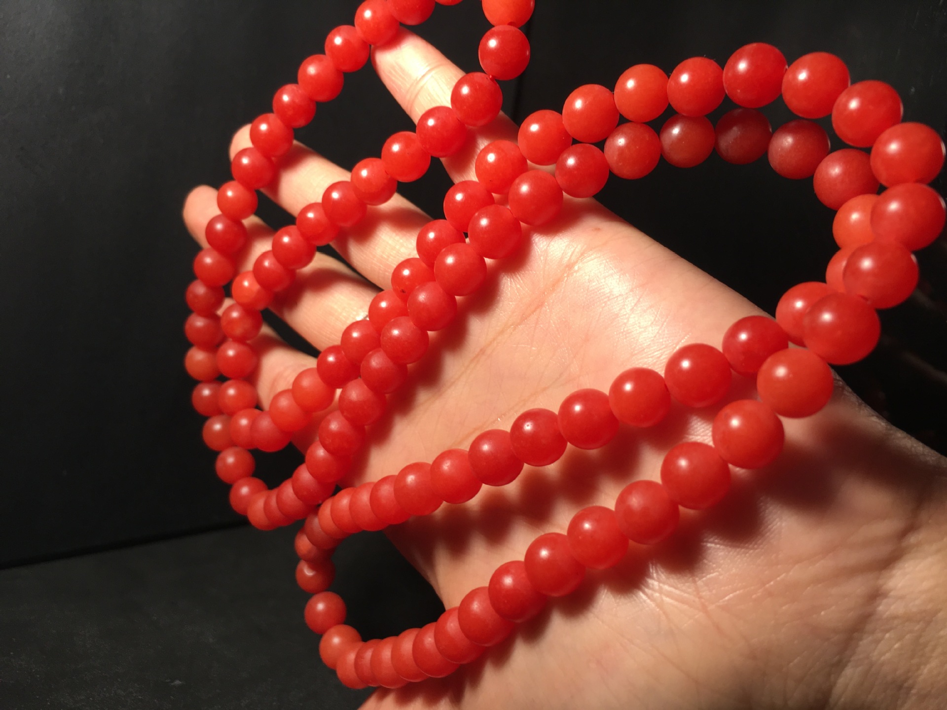 保山辣椒红南红佛珠毛衣链 可diy 两用可当项链手链批发直播供货