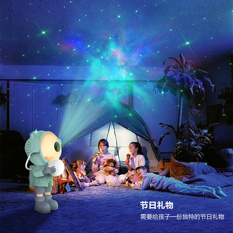 New Astronaut Projection Lamp Star Light Cross-Border Led Spaceman Decoration Creative Night Light Atmosphere Table Lamp